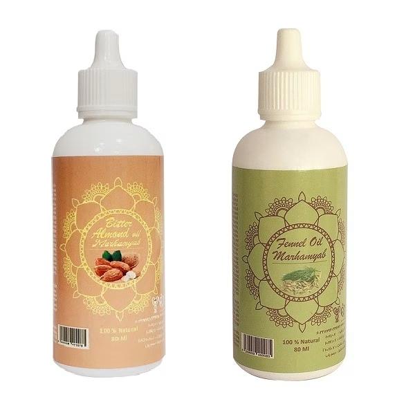 روغن تقویت کننده مو ، مژه و ابرو مرهم یاب مدل بادام تلخ و رازیانه حجم 80 میلی لیتر مجموعه 2 عددی