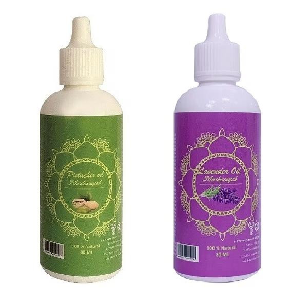 روغن مو مرهم یاب مدل اسطوخودوس و پسته حجم 80 میلی لیتر مجموعه 2 عددی