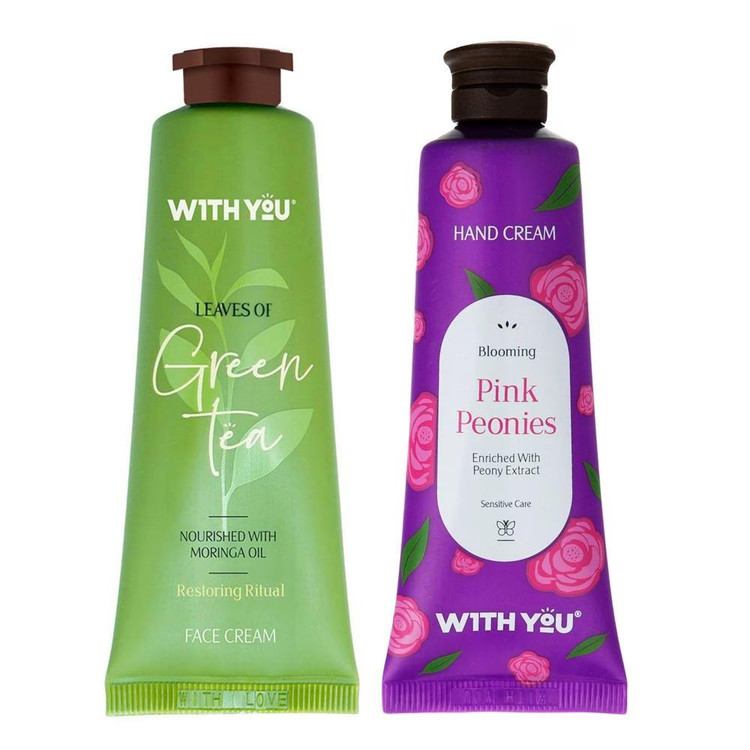 کرم مرطوب کننده ویت یو مدل GREEN TEA and Pink Peonies حجم 50 میلی لیتر مجموعه 2 عددی