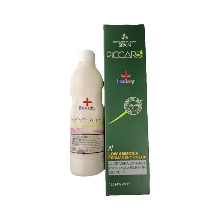 رنگ مو پیکارو مدل پلاس بیوتی شماره 4.0 حجم 124 میلی لیتر رنگ قهوه ای متوسط به همراه اکسیدان پیکارو مدل پلاس بیوتی کد ...