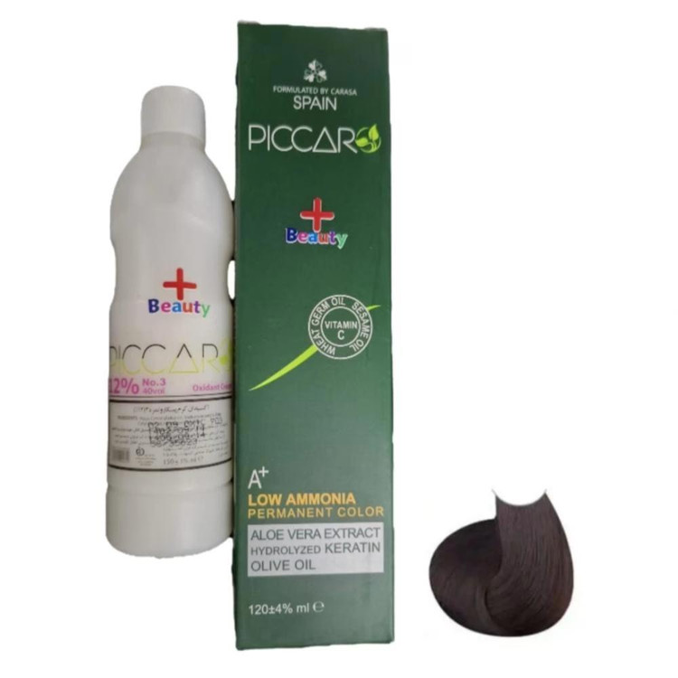 رنگ مو پیکارو مدل پلاس بیوتی شماره 3.0 حجم 120 میلی لیتر رنگ قهوه ای تیره به همراه اکسیدان پیکارو مدل پلاس بیوتی کد 0...