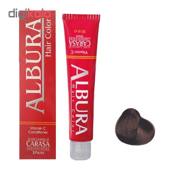 رنگ مو آلبورا مدل carasa شماره A4-5.11 حجم 100 میلی لیتر رنگ قهوه ای خاکستری روشن