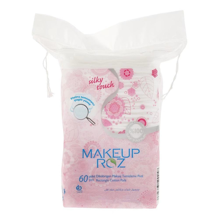 پد پاک کننده آرایش صورت میکاپ رز مدل Silky Touch بسته 60 عددی