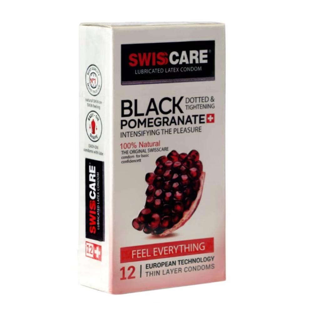 کاندوم سویس کر مدل BLACK POMEGRANATE بسته 12 عددی