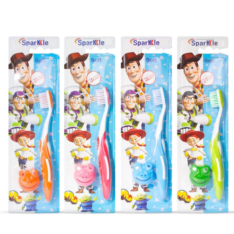 مسواک کودک اسپارکل مدل TOY S14 با برس نرم مجموعه 4 عددی