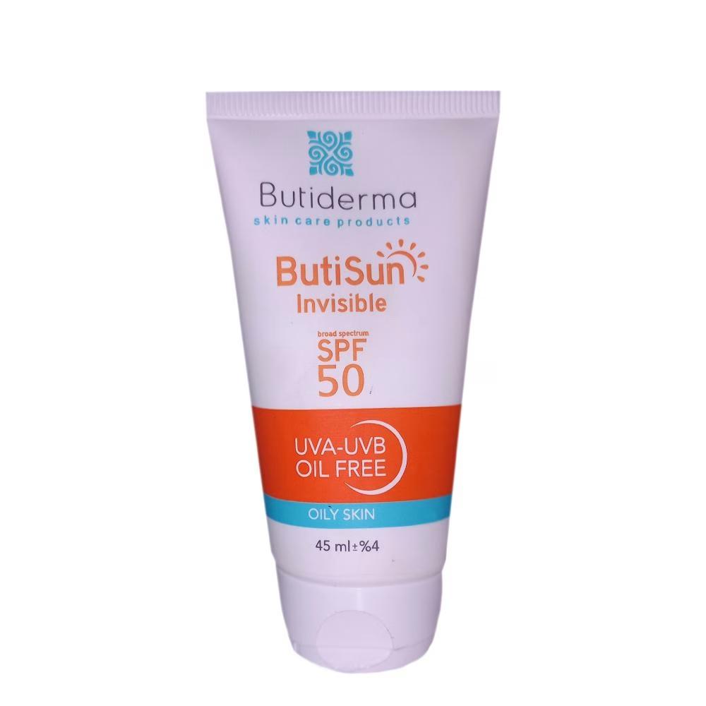 کرم ضد آفتاب بیو درما SPF 50 مدل ButiSun محافظ UVA ،UVB و ضد حساسیت، ضد چروک و ضد پیری، مناسب پوست چرب حجم 45 میلی لیتر