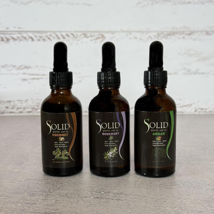 روغن نرم کننده سالید مدل آرگان, رزماری و نارگیل مناسب برای انواع مو حجم 150 میلی لیتر مجموعه 3 عددی