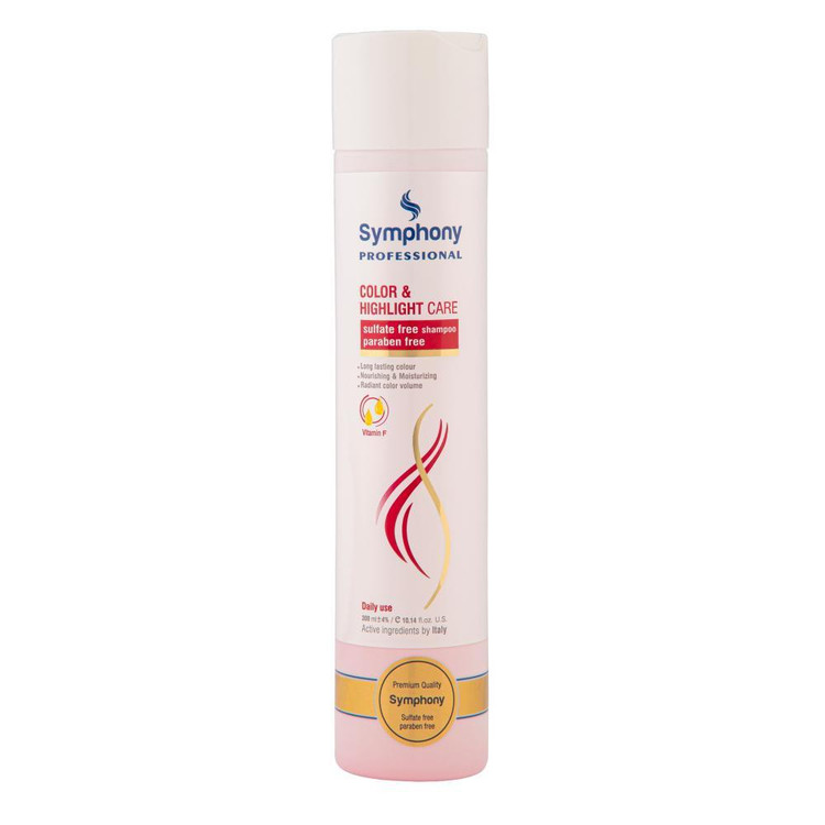 شامپو تثبیت کننده رنگ مو سیمفونی مدل Color & Highlightحجم 300 میلی لیتر