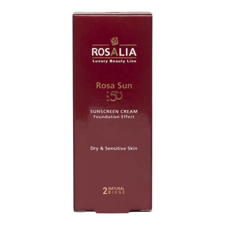 کرم ضد آفتاب رنگی رزالیا SPF50 مدل D-S Skin_LB مناسب پوست های خشک و حساس حجم 40 میلی لیتر