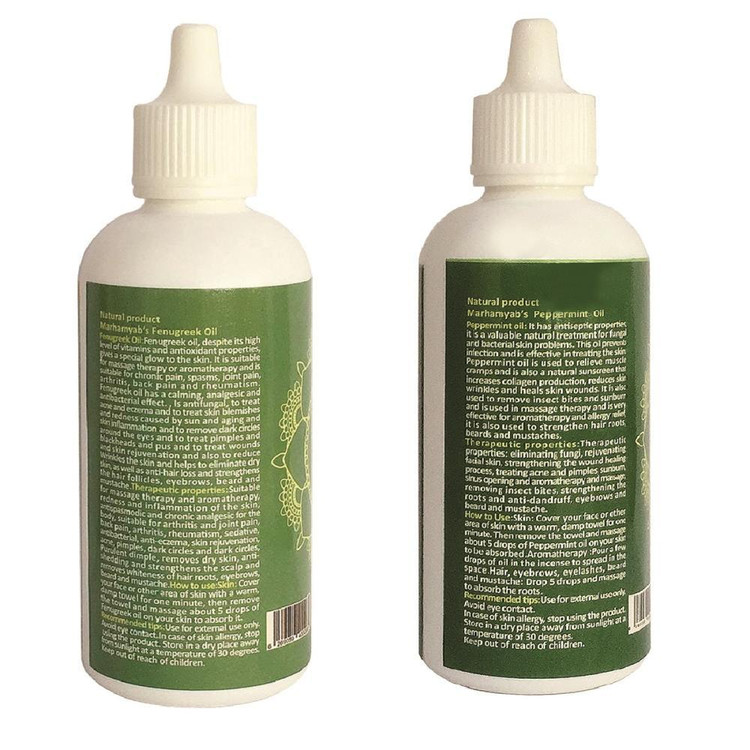 روغن تقویت کننده مو، مژه و ابرو مرهم یاب مدل شنبلیله و نعنا فلفلی حجم 80 میلی لیتر مجموعه 2 عددی