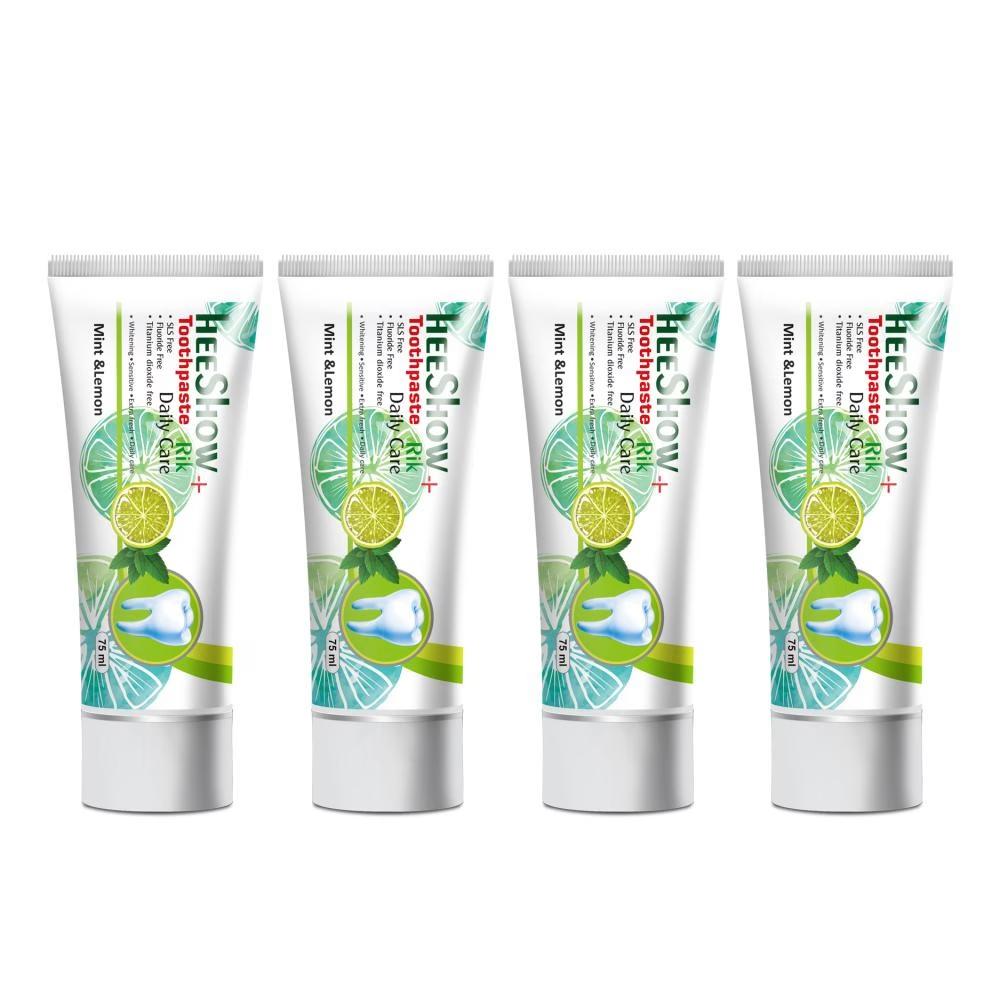 خمیر دندانهیشو ریک مدل mint & lemon حجم 75 میلی لیتر مجموعه 4 عددی
