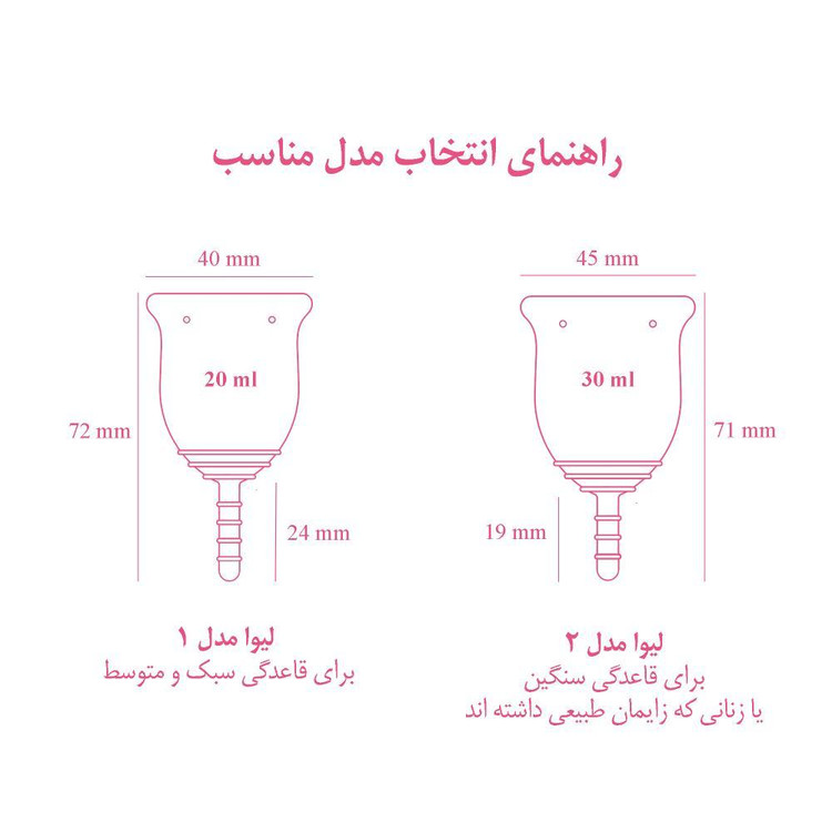 کاپ قاعدگی لیوا فارما مدل 2 سایز متوسط
