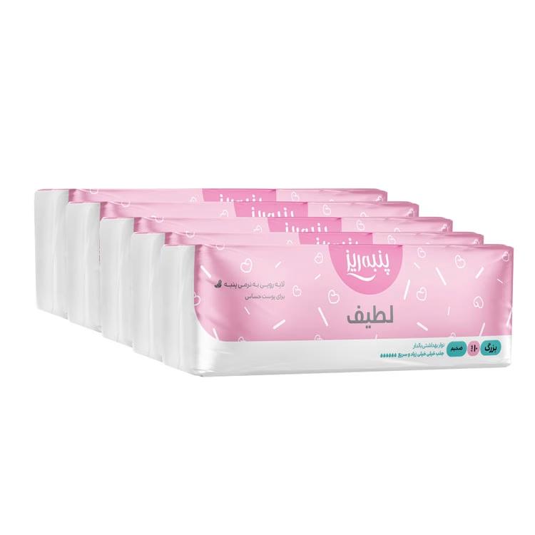نوار بهداشتی پنبه ریز مدل large-pink بسته 5 عددی