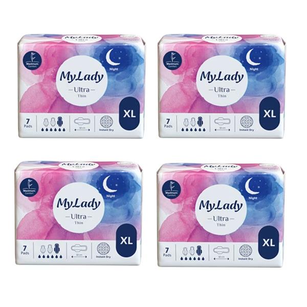 نوار بهداشتی بالدار نازک روز و شب مای لیدی مدل Instant Dry سایز خیلی بزرگ چهار بسته 7 عددی