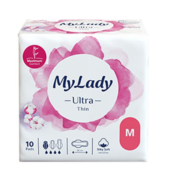 نوار بهداشتی بالدار نازک روز و شب مای لیدی مدل Silky Soft سایز متوسط شش بسته 10 عددی