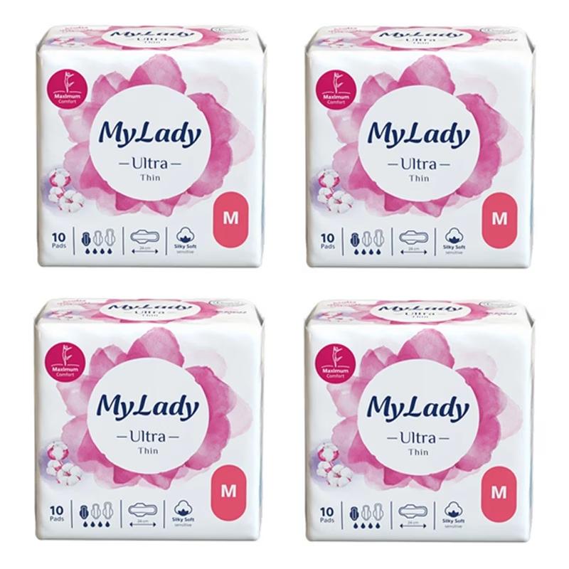 نوار بهداشتی بالدار نازک روز و شب مای لیدی مدل Silky Soft سایز متوسط بسته 4 عددی