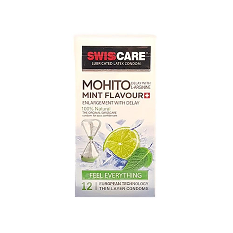 کاندوم سوئیس کر مدل MOHITO MINT FLAVOUR بسته 12 عددی