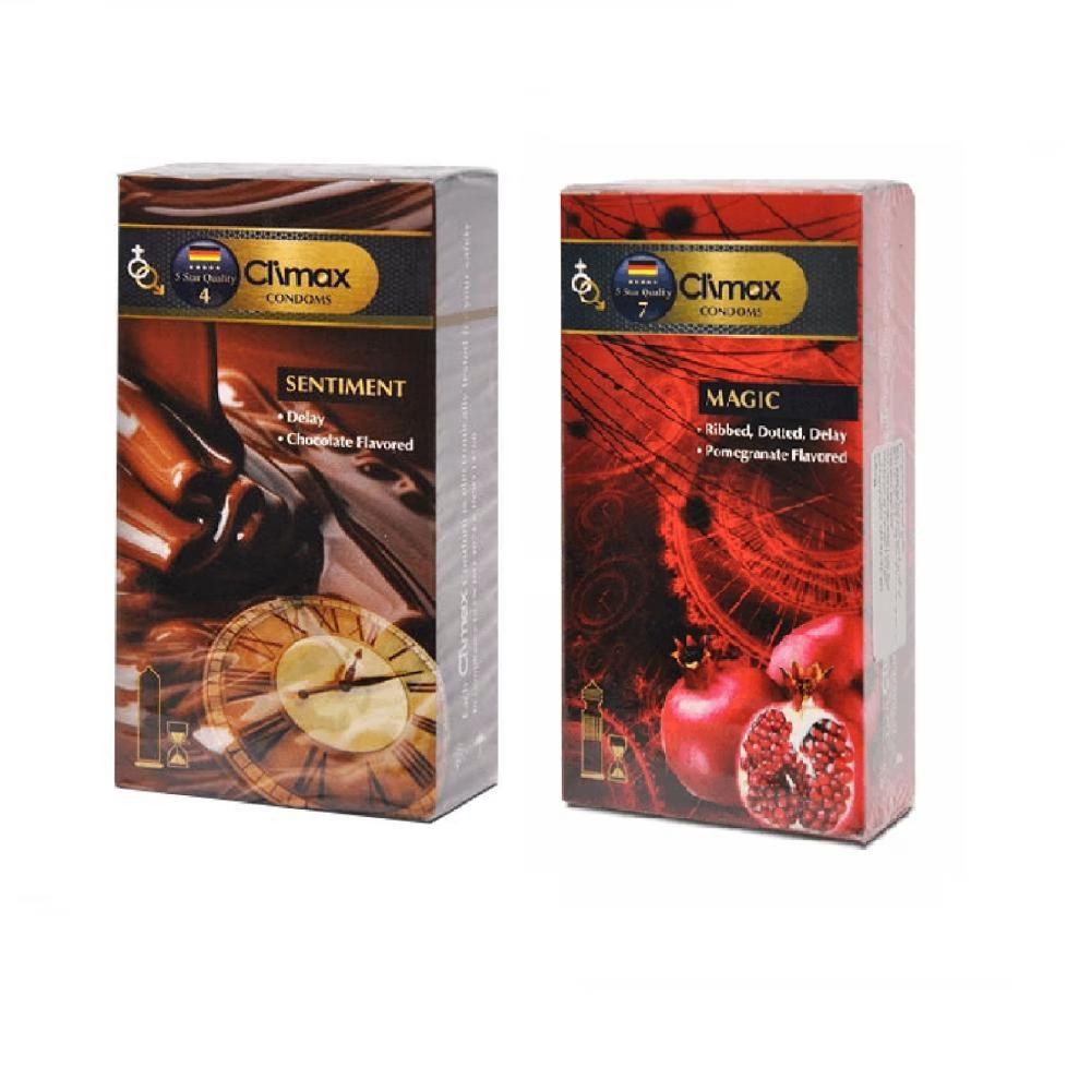 کاندوم کلایمکس مدل Sentimentبسته 12 عددی به همراه کاندوم کلایمکس مدل Magicبسته 12 عددی