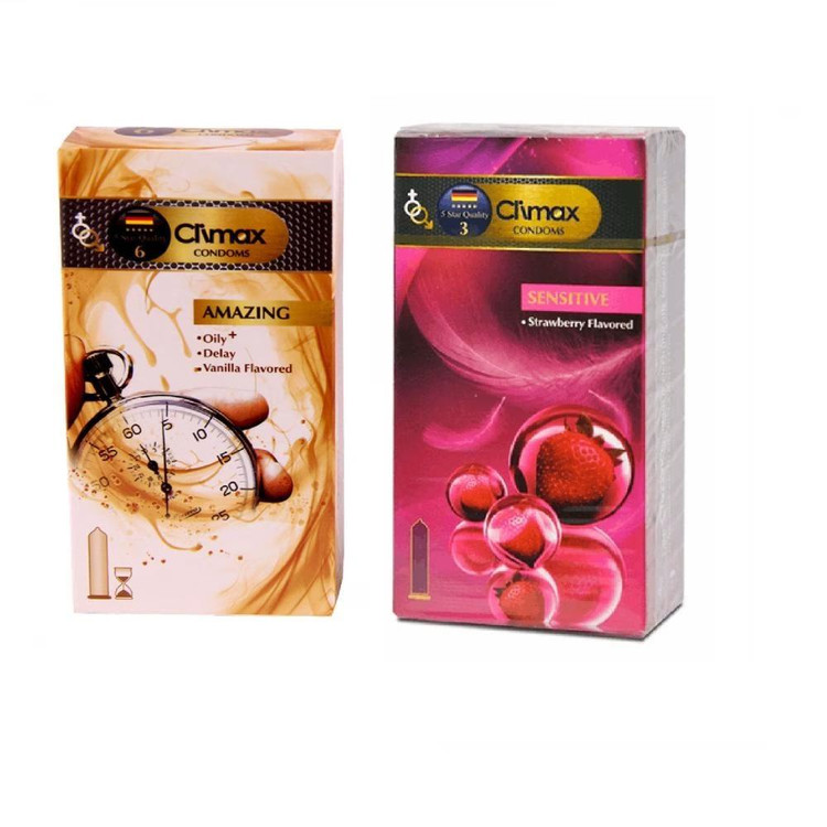 کاندوم کلایمکس مدل AMAZING بسته 12 عددی به همراه کاندوم کلایمکس مدل Sensitiveبسته 12 عددی