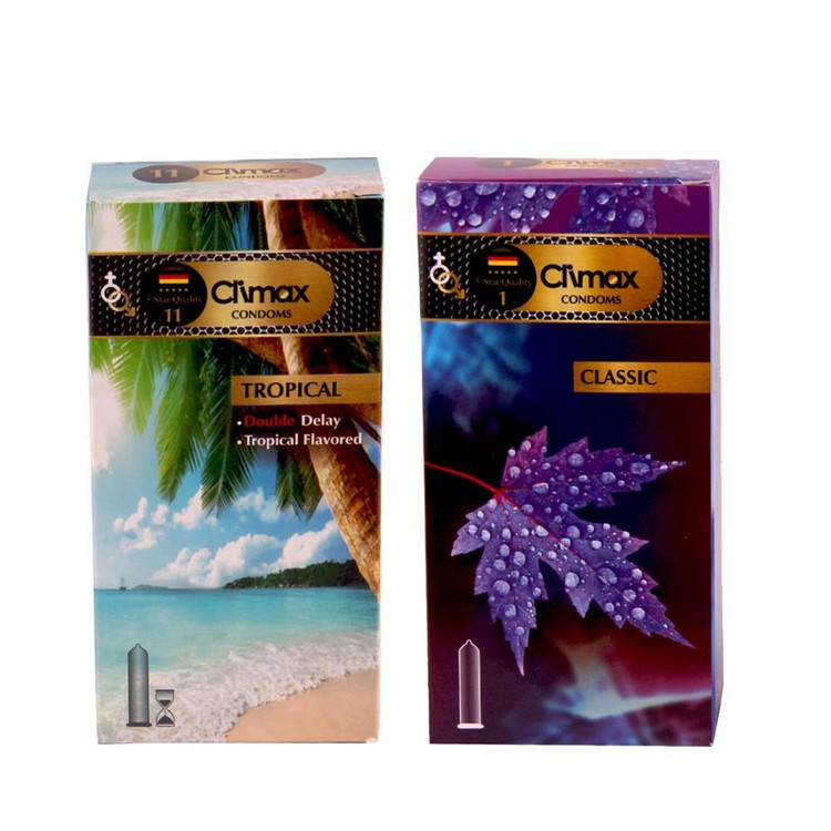 کاندوم کلایمکس مدل classic بسته 12 عددی به همراه کاندوم مدل tropical بسته12 عددی