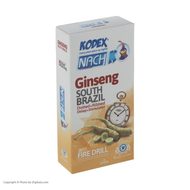 کاندوم تاخیری جینسینگ کدکس مدل Ginseng بسته 12 عددی
