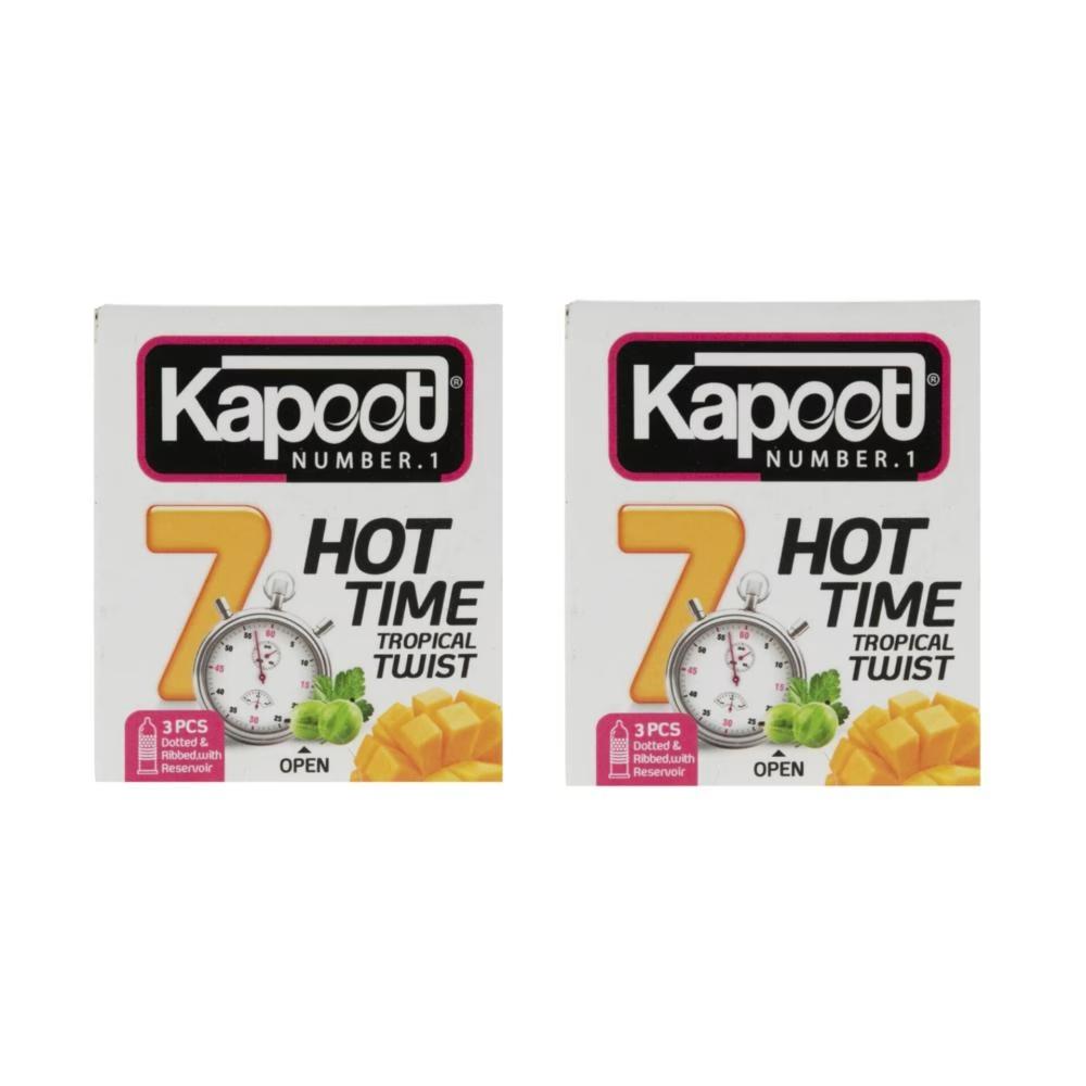 کاندوم تاخیری کاپوت مدل 7HOT TIME دو بسته 3 عددی