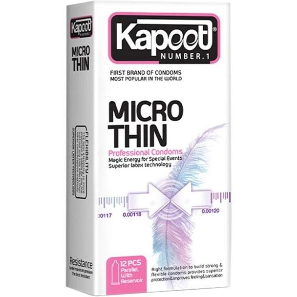 کاندوم کلاسیک کاپوت مدل MICRO THIN بسته 12 عددی به همراه کاندوم کلاسیک کاپوت مدل 0.03 بسته 10 عددی