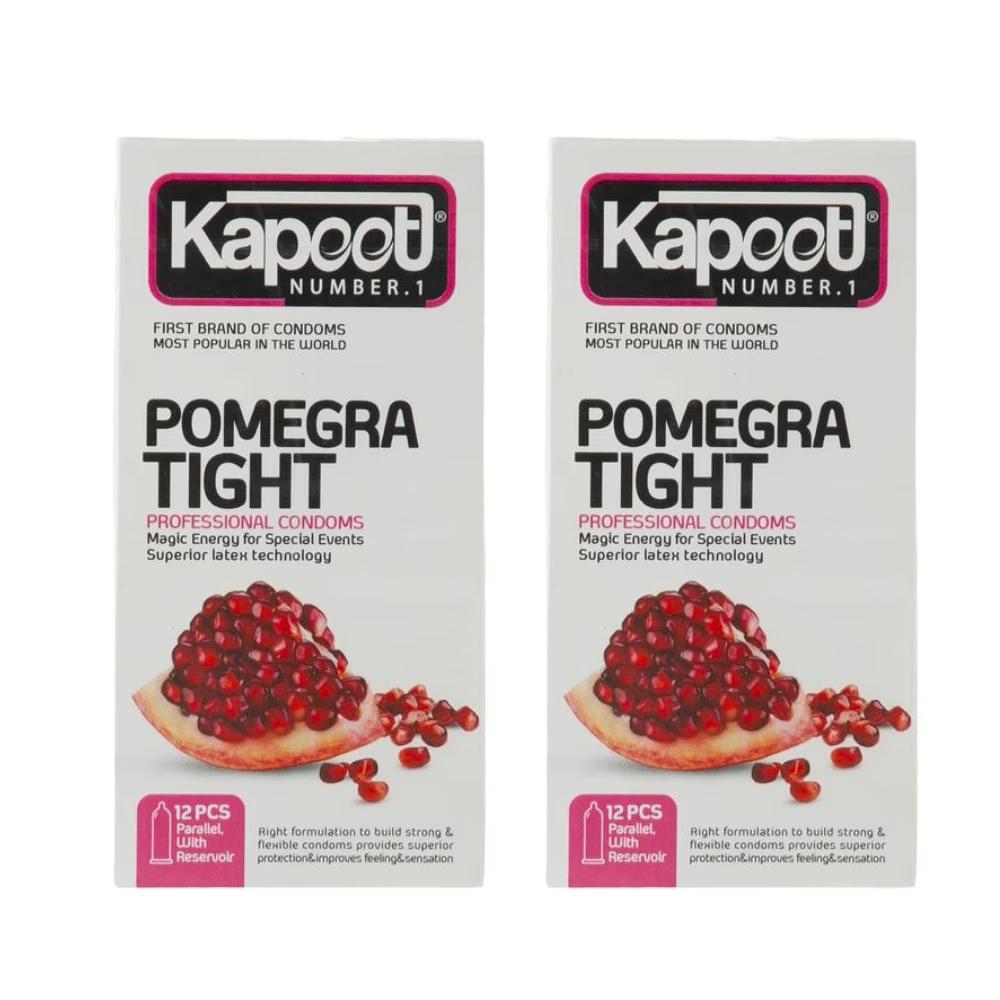 کاندوم تنگ کننده کاپوت مدل pomegra tight دو بسته 12 عددی