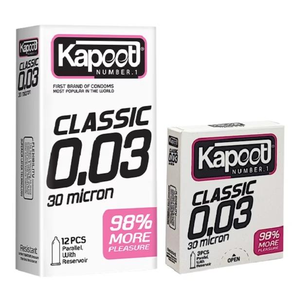 کاندوم کاپوت مدل 30 میکرون بسته 10 عددی به همراه کاندوم کاپوت مدل Classic بسته 3 عددی