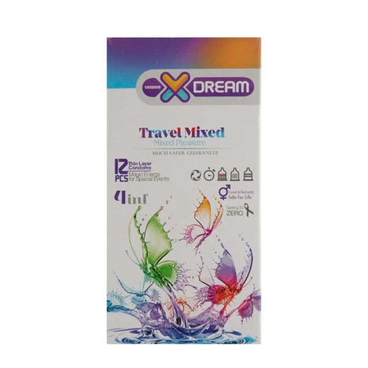 کاندوم ایکس دریم مدل Travel Mixed بسته 12 عددی