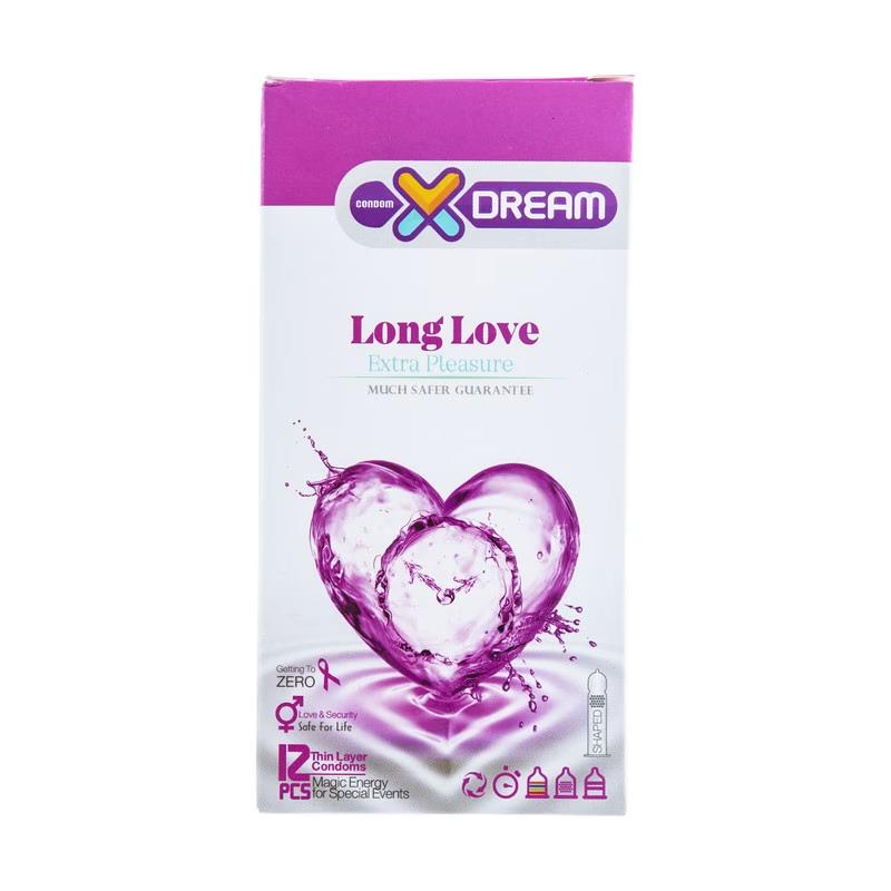 کاندوم ایکس دریم مدل Long love بسته 12 عددی