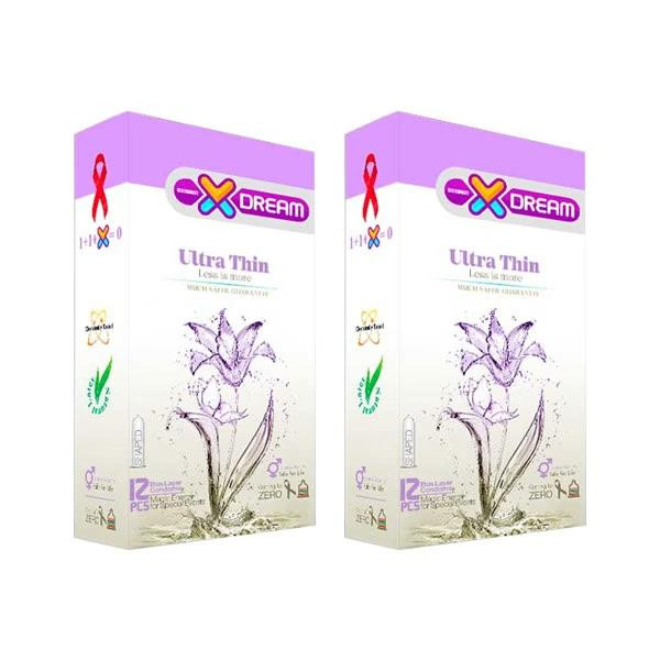 کاندوم ایکس دریم مدل ultra thin مجموعه 2 عددی
