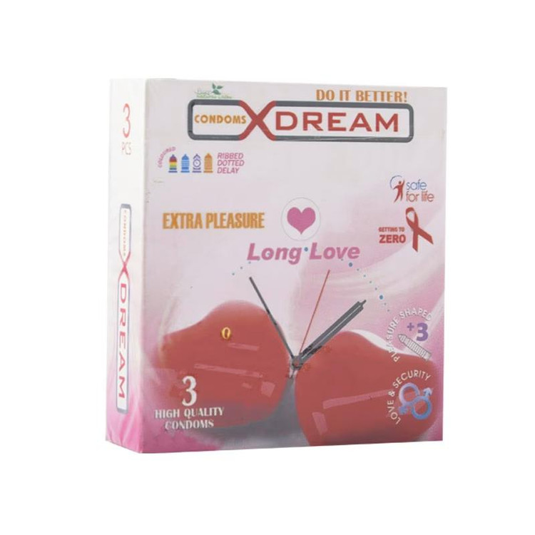 کاندوم ایکس دریم مدل Long Love بسته 3 عددی