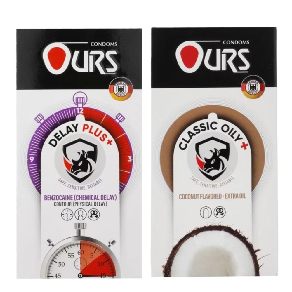 کاندوم تاخیری اورز مدل DELAY PLUS بسته 12 عددی به همراه کاندوم ساده اورز مدل OILY PLUS بسته 12 عددی