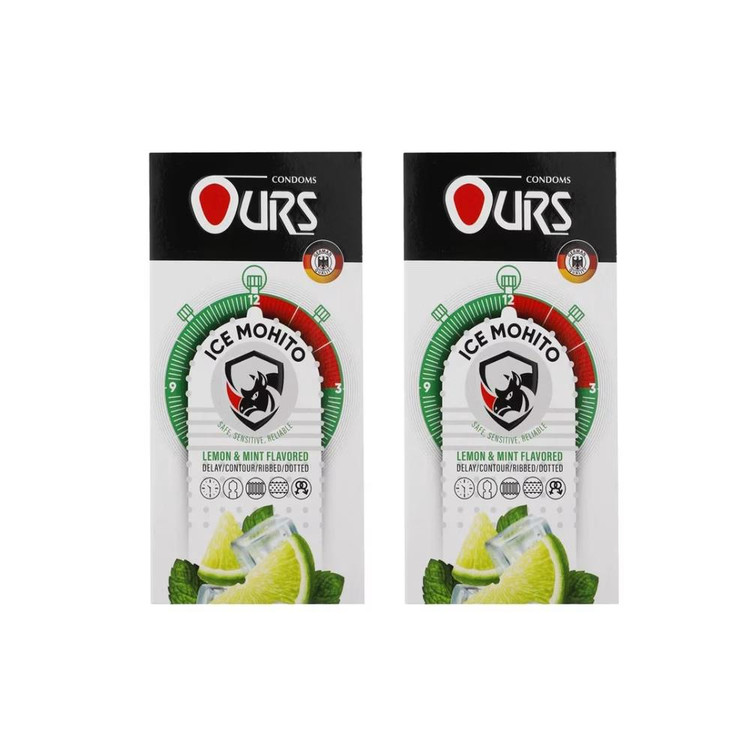 کاندوم خاردار و تاخیری اورز مدل ICE MOHITO دو بسته 12 عددی