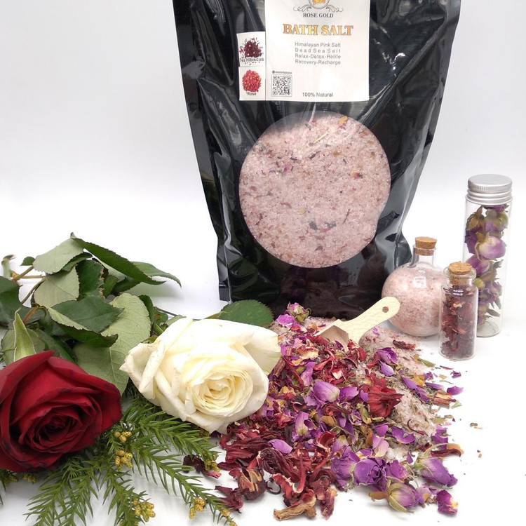 نمک حمام رز گلد مدل RoseTea وزن 1500 گرم