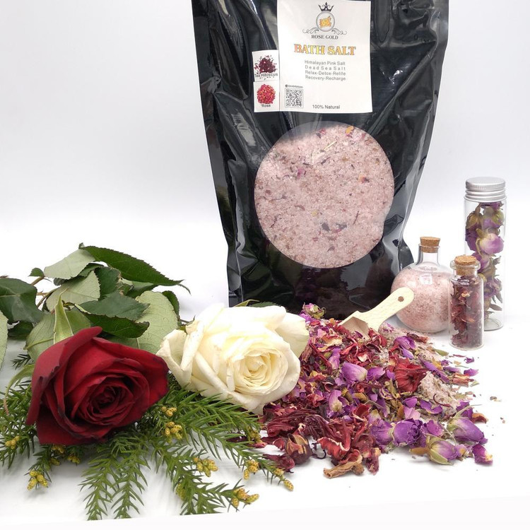 نمک حمام رز گلد مدل RoseTea وزن 1500 گرم