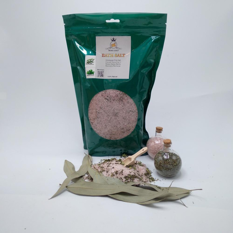 نمک حمام رز گلد مدل MINT & EUCALYPTUS وزن 1500 گرم