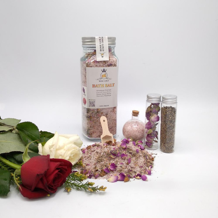 نمک حمام رز گلد مدل ROSE & LAVENDER وزن 1000 گرم