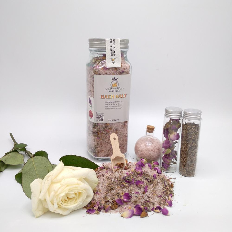 نمک حمام رز گلد مدل ROSE & LAVENDER وزن 1000 گرم