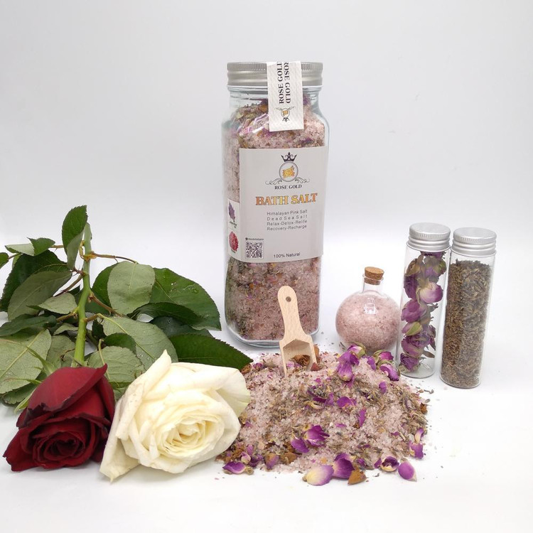 نمک حمام رز گلد مدل ROSE & LAVENDER وزن 1000 گرم