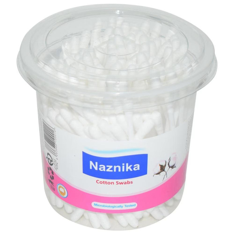 گوش پاک کن نازنیکا مدل Cotton Swabs بسته 200 عددی