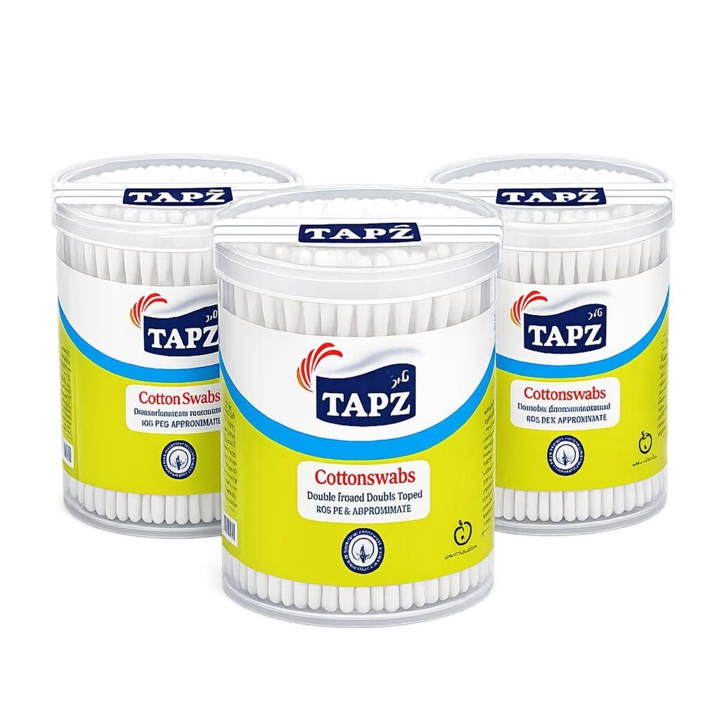 گوش پاک کن تاپز مدل Cup3 سه بسته 100 عددی