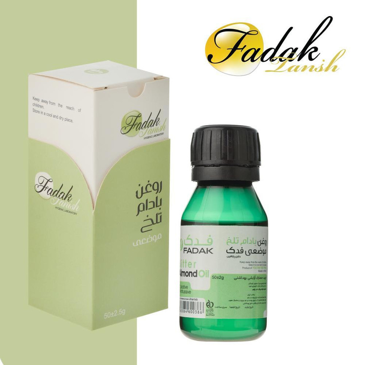 روغن بادام تلخ فدک تانیش مدل Almond-Bit مناسب برای انواع پوست و مو حجم 50 میلی لیتر بسته سه عددی