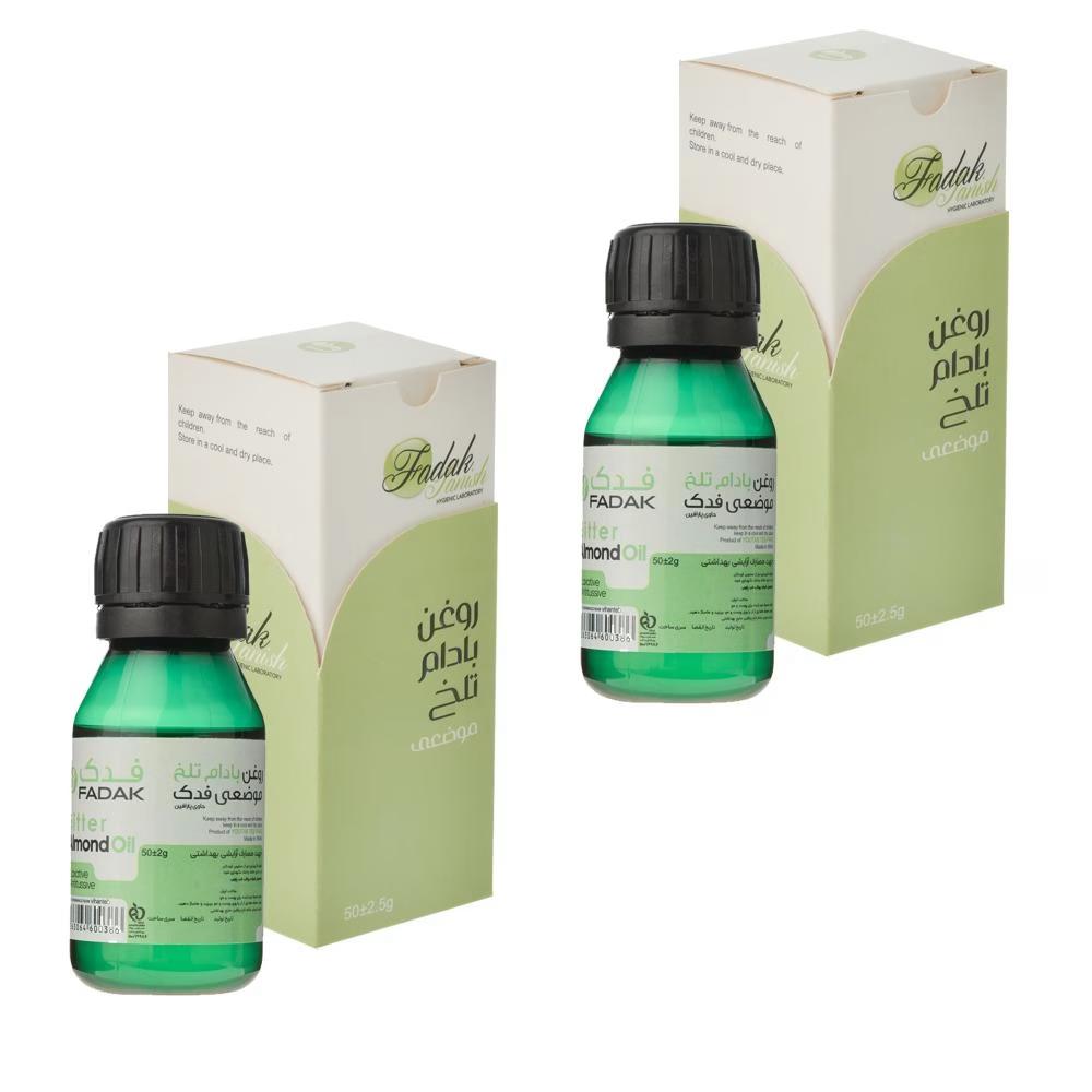 روغن بادام تلخ فدک تانیش مدل Almond-Bit مناسب برای انواع پوست حجم 50 میلی لیتر بسته دو عددی