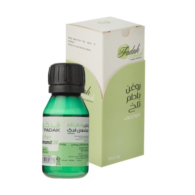 روغن بادام تلخ فدک تانیش مدل Almond-Bit مناسب برای انواع پوست حجم 50 میلی لیتر