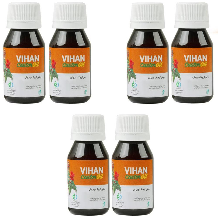 روغن کرچک ویهان کد Castor6 حجم 40 میلی لیتر مجموعه 6 عددی