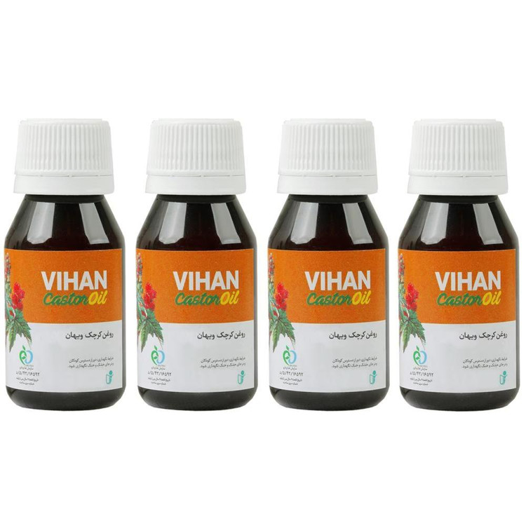 روغن کرچک ویهان کد 24301 حجم 40 میلی لیتر مجموعه 4 عددی