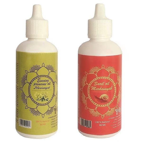 روغن صورت و بدن مرهم یاب مدل حلزون و گل مغربی حجم 80 میلی لیتر مجموعه 2 عددی