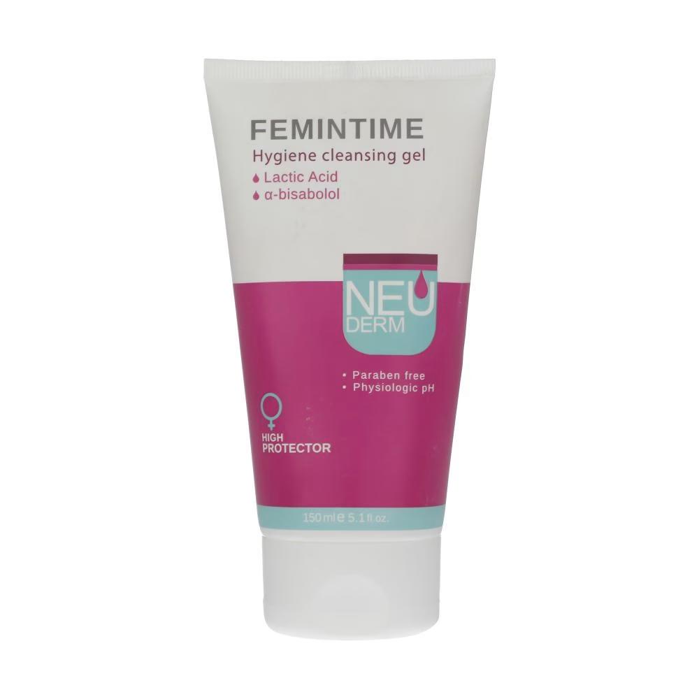 ژل بهداشتی بانوان نئودرم مدل Femintime حجم 150 میلی لیتر